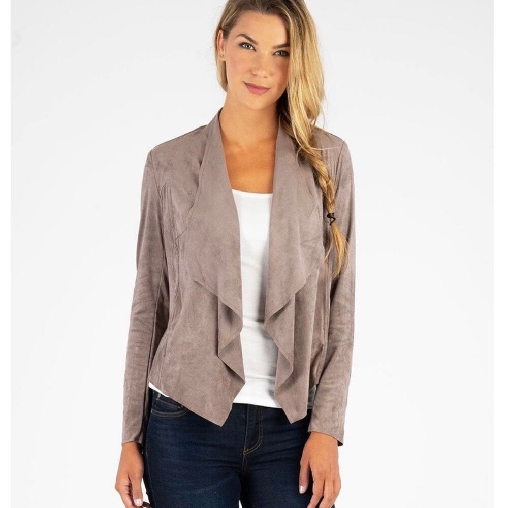 KUT from the Kloth Tayanita Vegan Suede Jacket Small Buff